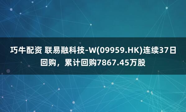 巧牛配资 联易融科技-W(09959.HK)连续37日回购，累计回购7867.45万股